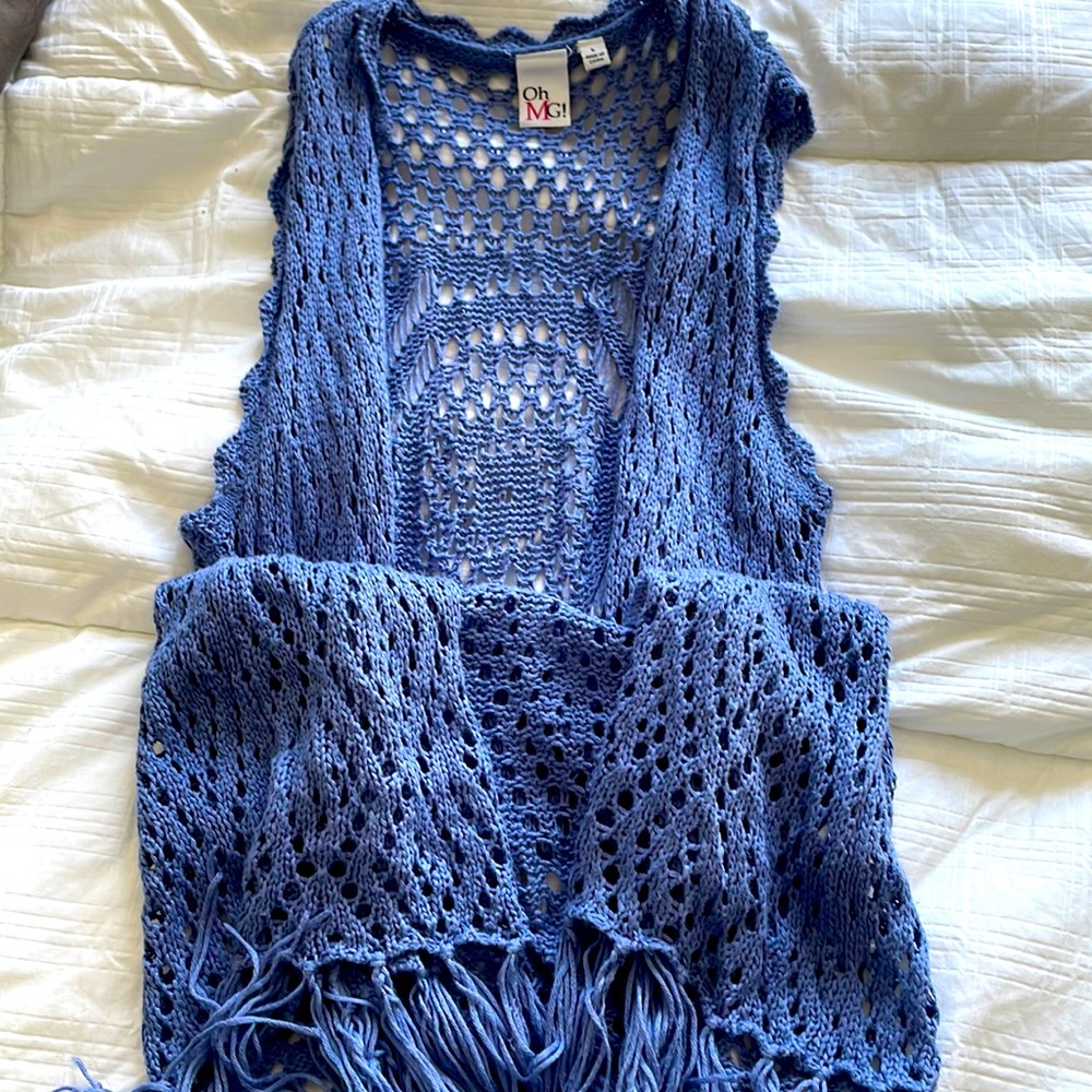 Light blue sleeveless sweater